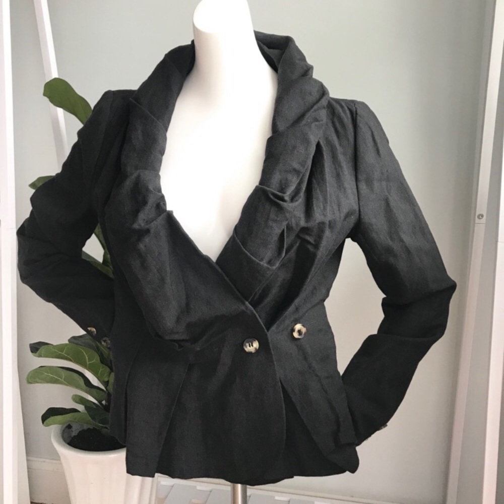 ALL SAINTS Grey Peplum Jacket